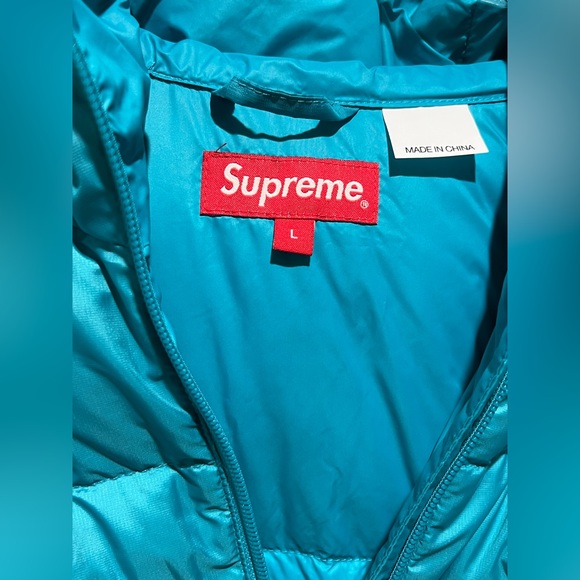 Supreme Micro Down Half Zip Pullover FW21 Teal - Picture 4 of 5